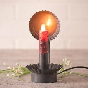 New Country Moving Flame electric Candle Accent Light in Kettle Black base